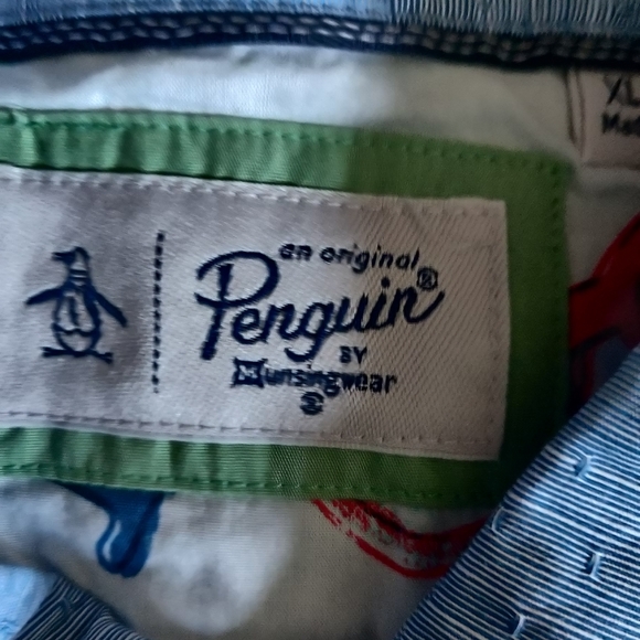 Original Penguin Slub Textured Button Down Shirt Men XL Deep Water Blue NWT. - Picture 6 of 9